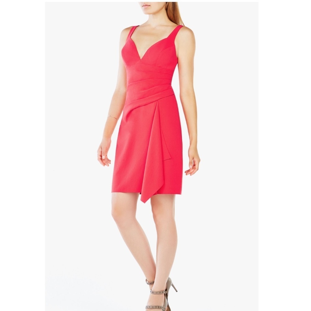 BCBGMaxazria Yazmin Crepe Midi Cocktail Dress